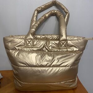 Gap gold metallic puffer purse.